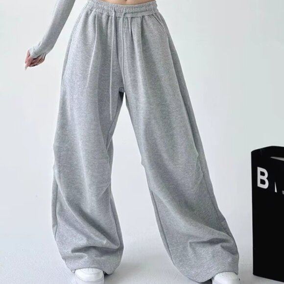 Women's Wide Leg Baggy Oversized Sweatpants Joggers - Picture 4 of 10